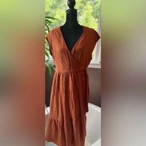 Universal Thread Dress | Burnt Orange Midi Dress